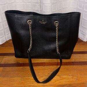 Kate Spade Black Leather Tote Bag